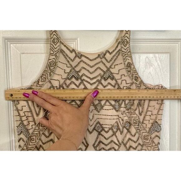 NWT Parker Monaco Beaded Open Back Shift Dress Women's Medium - Picture 10 of 11